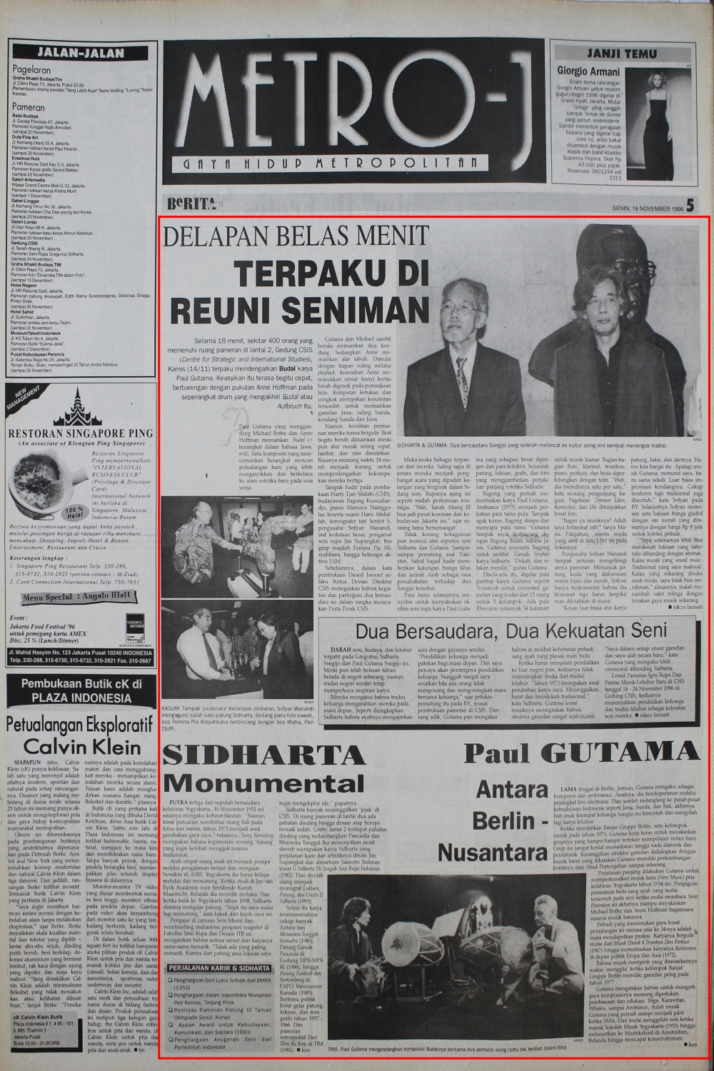 Delapan Belas Menit Terpaku Di Reuni Seniman